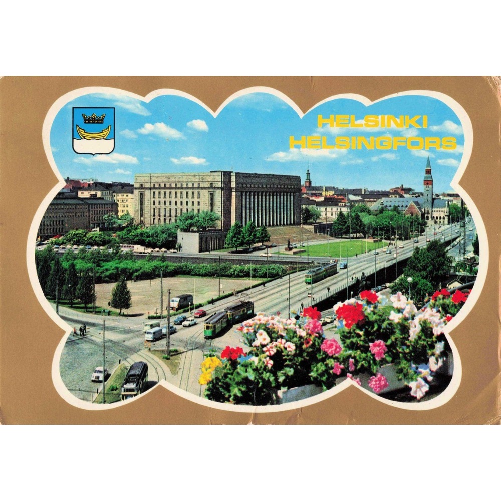 Vintage Helsinki Finland Postcard Parliament House Mannerheimintie 1975 VG - Picture 1 of 2